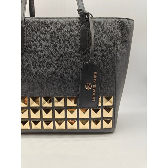 MICHAEL KORS Sinclair East West large studs leather medium tote bag - BLACK - Picture 5 of 11